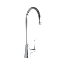 Single Hole With Single Control Faucet With 8" Gooseneck Spout 4" Wristblade Handle Chrome, LK535GN08T4
