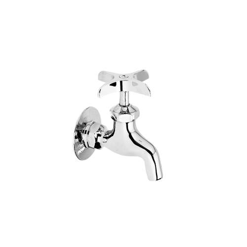Commercial Service/ Utility Single Hole Wall Mount Faucet With Plain End Chrome, LK69CP