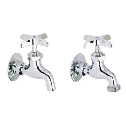 Commercial Service/ Utility Single Hole Wall Mount Faucet 1 Pair Chrome, LK69C