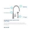 Allure Single Hole Kitchen Faucet With Lever Handle And Side Spray Satin Stainless Steel, LK7922SSS