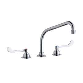 8" Centerset With Concealed Deck Faucet With 10" High Arc Spout 6" Wristblade Handles Chrome, LK800HA10T6