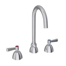 8" Centerset With Concealed Deck Laminar Flow Faucet With 5" Gooseneck Spout 2" Lever Handles Chrome, LK800LGN05L2