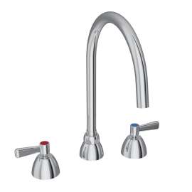 8" Centerset With Concealed Deck Laminar Flow Faucet With 8" Gooseneck Spout 2" Lever Handles Chrome, LK800LGN08L2