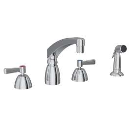 8" Centerset With Concealed Deck Faucet With 8" Arc Tube Spout 2" Lever Handles With Side Spray Chrome, LK801AT08L2