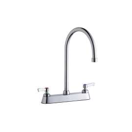 8" Centerset With Exposed Deck Faucet With 8" Gooseneck Spout 2" Lever Handles Chrome, LK810GN08L2