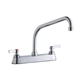 8" Centerset With Exposed Deck Faucet With 10" High Arc Spout 2" Lever Handles Chrome, LK810HA10L2