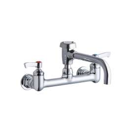 Service/Utility 8" Centerset Wall Mount Faucet W/7" Vented Spout 2" Lever Handles 1/2" Offset Inlet Chrome, LK940VS07L2H
