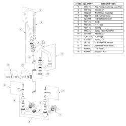 8" Centerset Wall Mount Faucet 44" Flexible Hose With 1.2 Gpm Spray Head + 12" Arc Tube Spout 2" Lever Handles, LK943AF12LC