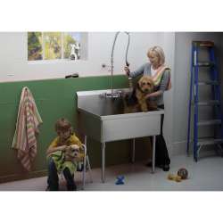 8" Centerset Wall Mount Faucet 44" Flexible Hose W/1.2 Gpm Spray Head 2" Lever Handles 1.2 Gpm Spray Head, LK943LC