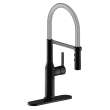 Avado Single Hole Kitchen Faucet With Semi-Professional Spout And Forward Only Lever Handle Matte Black And Chrome, LKAV1061MBCR
