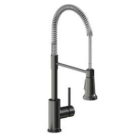 Avado Single Hole Kitchen Faucet With Semi-Professional Spout And Lever Handle Black Stainless And Chrome, LKAV2061BKCR