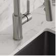 Avado Single Hole Bar Faucet With Pull-Down Spray And Lever Handle Lustrous Steel, LKAV3032LS
