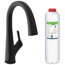 Avado Single Hole 2-In-1 Kitchen Faucet With Filtered Drinking Water Matte Black, LKAV7051FMB