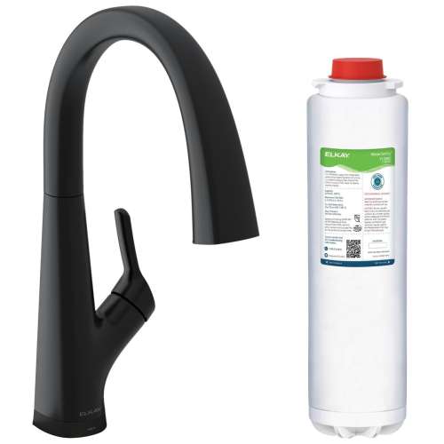 Avado Single Hole 2-In-1 Kitchen Faucet With Filtered Drinking Water Matte Black, LKAV7051FMB