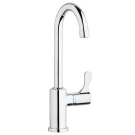 Single Hole 12-1/2" Deck Mount Faucet With Gooseneck Spout Lever Handle On Right Side Chrome, LKD208513C