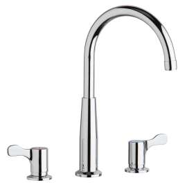 8" Centerset Concealed Deck Mount Faucet With Gooseneck Spout And 2-5/8" Lever Handles Chrome, LKD232SC