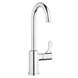 Single Hole 12-1/2" Vandal Resistant Deck Mount Faucet With Gooseneck Spout Lever Handle On Right Side Chrome, LKDVR208513C