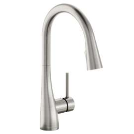 Gourmet Single Hole Kitchen Faucet With Pull-Down Spray And Forward Only Lever Handle Lustrous Steel, LKGT4083LS