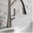Harmony Single Hole Kitchen Faucet With Pull-Down Spray And Forward Only Lever Handle Lustrous Steel, LKHA1041LS