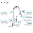 Harmony Single Hole Kitchen Faucet With Pull-Down Spray And Forward Only Lever Handle Lustrous Steel, LKHA1041LS