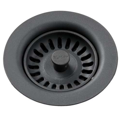 Polymer Drain Fitting With Removable Basket Strainer And Rubber Stopper Charcoal, LKQS35CH