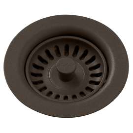 Polymer Drain Fitting With Removable Basket Strainer And Rubber Stopper Chestnut, LKQS35CN