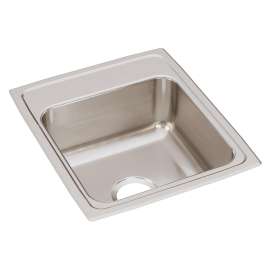 Lustertone Classic Stainless Steel 17" X 20" X 7-5/8", 0-Hole Single Bowl Drop-In Sink, LR17200