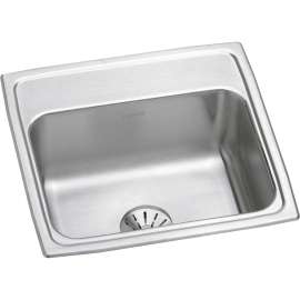 Lustertone Classic Stainless Steel 19-1/2" X 19" X 7-1/2", 0-Hole Single Bowl Drop-In Sink With Perfect Drain(R), LR1919PD0