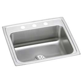 Lustertone Classic Stainless Steel 22" X 19-1/2" X 7-5/8", 0-Hole Single Bowl Drop-In Sink With Perfect Drain(R), LR2219PD0
