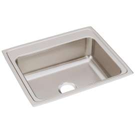 Lustertone Classic Stainless Steel 25" X 21-1/4" X 7-7/8", 0-Hole Single Bowl Drop-In Sink, LR25210