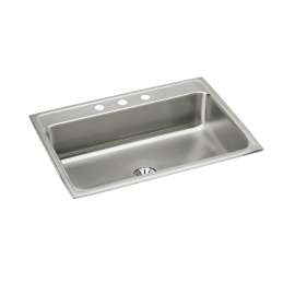 Lustertone Classic Stainless Steel 31" X 22" X 7-5/8" 3-Hole Single Bowl Drop-In Sink With Perfect Drain(R), LR3122PD3
