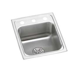 Lustertone Classic Stainless Steel 13" X 16" X 6-1/2" 1-Hole Single Bowl Drop-In Ada Sink With Perfect Drain(R), LRAD131665PD1