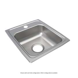 Lustertone Classic Stainless Steel 15" X 17-1/2" X 6" 2-Hole Single Bowl Drop-In Ada Sink, LRAD1517602