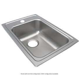 Lustertone Classic Stainless Steel 15" X 22" X 6-1/2" 2-Hole Single Bowl Drop-In Ada Sink, LRAD1522652