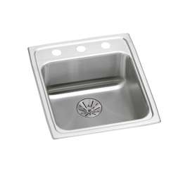 Lustertone Classic Stainless Steel 15" X 22" X 6-1/2" 1-Hole Single Bowl Drop-In Ada Sink With Perfect Drain(R), LRAD152265PD1