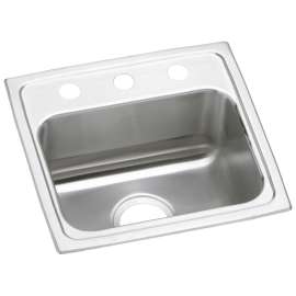 Lustertone Classic Stainless Steel 17" X 16" X 5" 2-Hole Single Bowl Drop-In Ada Sink, LRAD1716502
