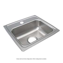 Lustertone Classic Stainless Steel 17" X 16" X 6-1/2" 1-Hole Single Bowl Drop-In Ada Sink, LRAD1716651