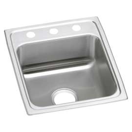Lustertone Classic Stainless Steel 17" X 20" X 5" Mr2-Hole Single Bowl Drop-In Ada Sink, LRAD172050MR2