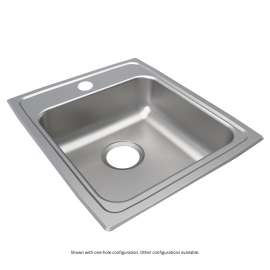 Lustertone Classic Stainless Steel 17" X 20" X 6-1/2" 3-Hole Single Bowl Drop-In Ada Sink, LRAD1720653