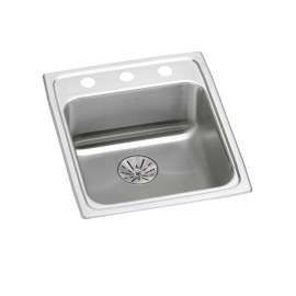 Lustertone Classic Stainless Steel 17" X 20" X 6-1/2" 3-Hole Single Bowl Drop-In Ada Sink With Perfect Drain(R), LRAD172065PD3