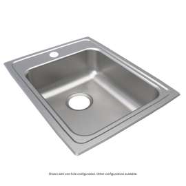 Lustertone Classic Stainless Steel 17" X 22" X 6" Mr2-Hole Single Bowl Drop-In Ada Sink, LRAD172260MR2