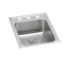 Lustertone Classic Stainless Steel 17" X 22" X 6-1/2" 1-Hole Single Bowl Drop-In Ada Sink With Perfect Drain(R), LRAD172265PD1