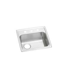 Lustertone Classic Stainless Steel 19" X 18" X 5-1/2" 2-Hole Single Bowl Drop-In Ada Sink With Left Drain, LRAD191855L2