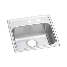 Lustertone Classic Stainless Steel 19-1/2" X 19" X 5-1/2" Mr2-Hole Single Bowl Drop-In Ada Sink, LRAD191955MR2
