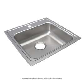 Lustertone Classic Stainless Steel 19-1/2" X 19" X 6", 0-Hole Single Bowl Drop-In Ada Sink, LRAD1919600