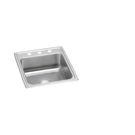 Lustertone Classic Stainless Steel 19-1/2" X 22" X 4-1/2" 2-Hole Single Bowl Drop-In Ada Sink, LRAD2022452