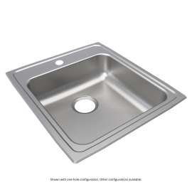 Lustertone Classic Stainless Steel 19-1/2" X 22" X 6" 3-Hole Single Bowl Drop-In Ada Sink, LRAD2022603