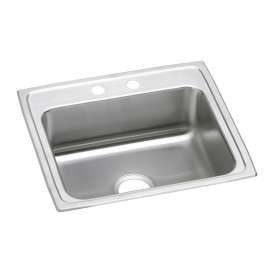 Lustertone Classic Stainless Steel 22" X 19-1/2" X 4" 3-Hole Single Bowl Drop-In Ada Sink, LRAD2219403