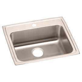 Lustertone Classic Stainless Steel 22" X 19-1/2" X 5-1/2" 1-Hole Single Bowl Drop-In Ada Sink, LRAD2219551