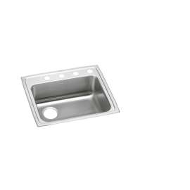 Lustertone Classic Stainless Steel 22" X 19-1/2" X 6-1/2" 1-Hole Single Bowl Drop-In Ada Sink W/Left Drain, LRAD221965L1